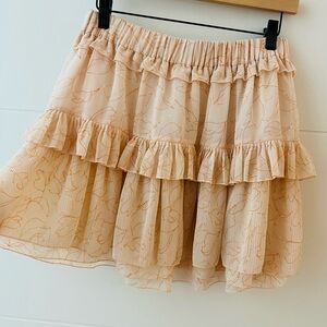 See By Chloe Pink Tiered Skater Mini Skirt